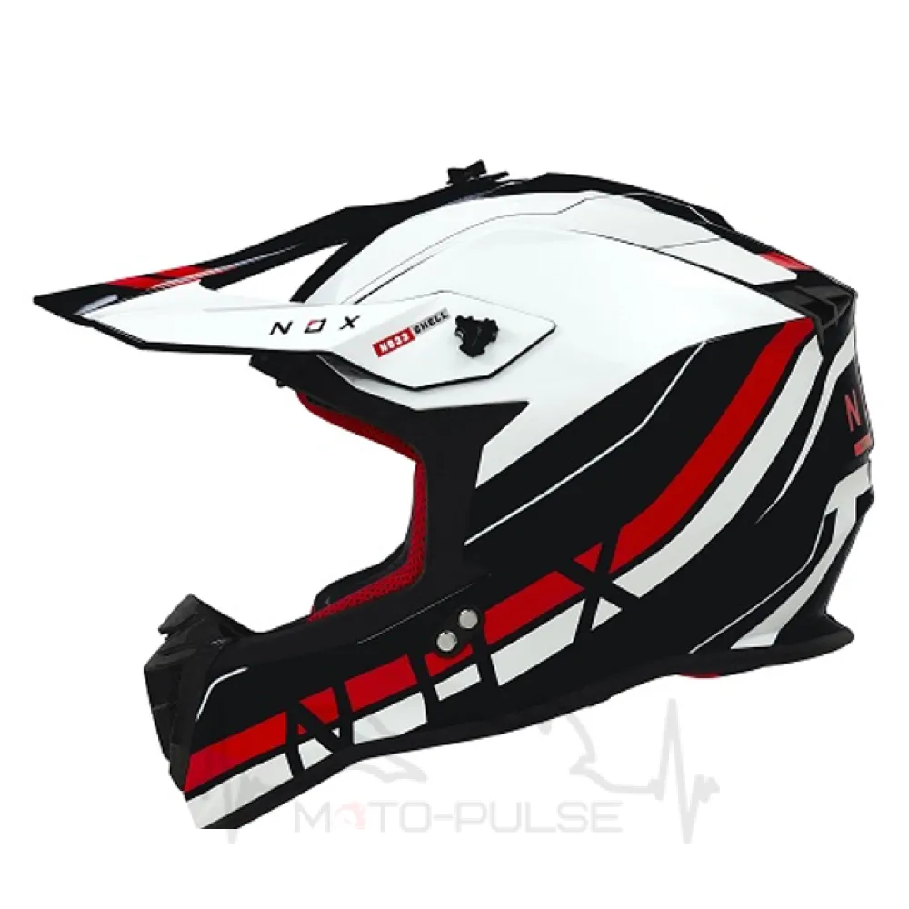 Мотошолом NOX N633 Airshock White/Black/Red XL